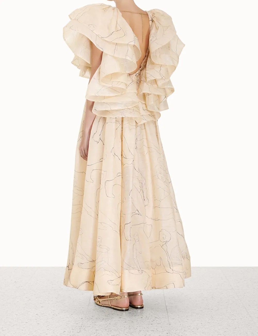 ZIMMERMANN Luminosity Ruffle Gown-Women Dresses