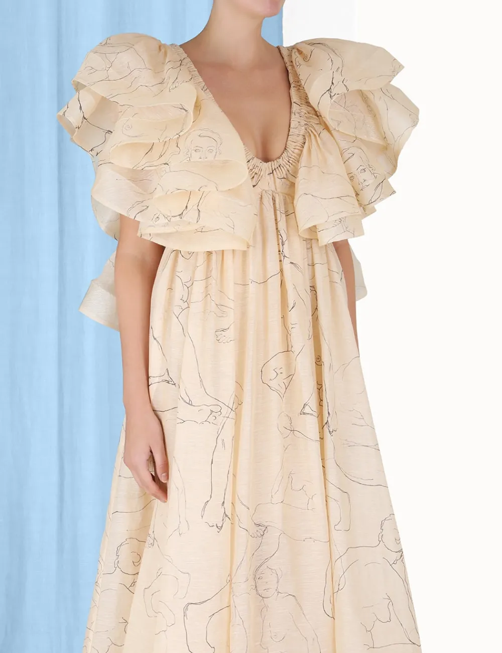 ZIMMERMANN Luminosity Ruffle Gown-Women Dresses