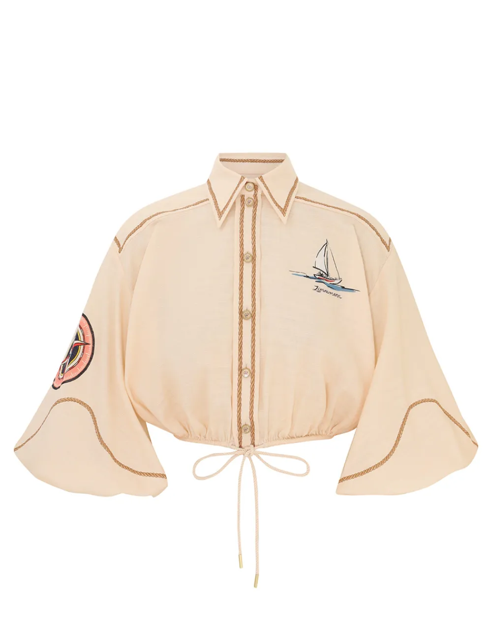 ZIMMERMANN Alight Draw Waist Shirt-Women Clothing