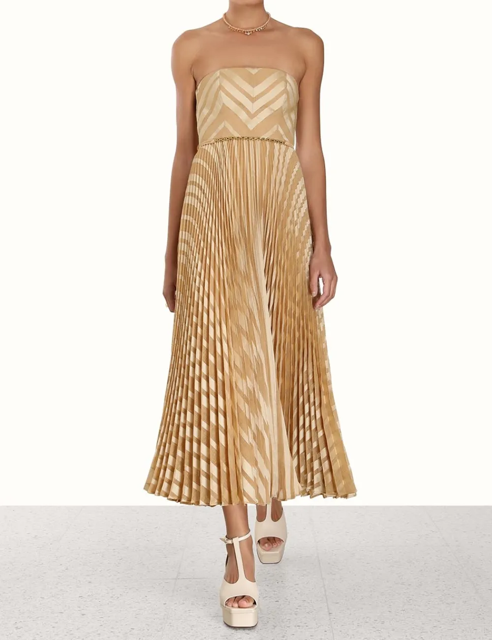 ZIMMERMANN Burnout Pleated Dress-Women Dresses