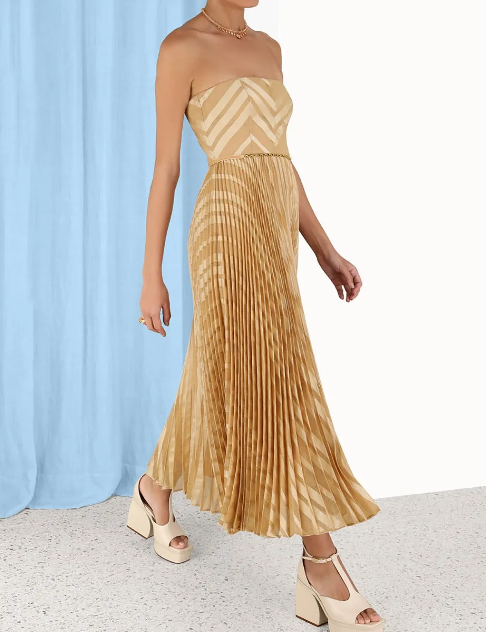 ZIMMERMANN Burnout Pleated Dress-Women Dresses