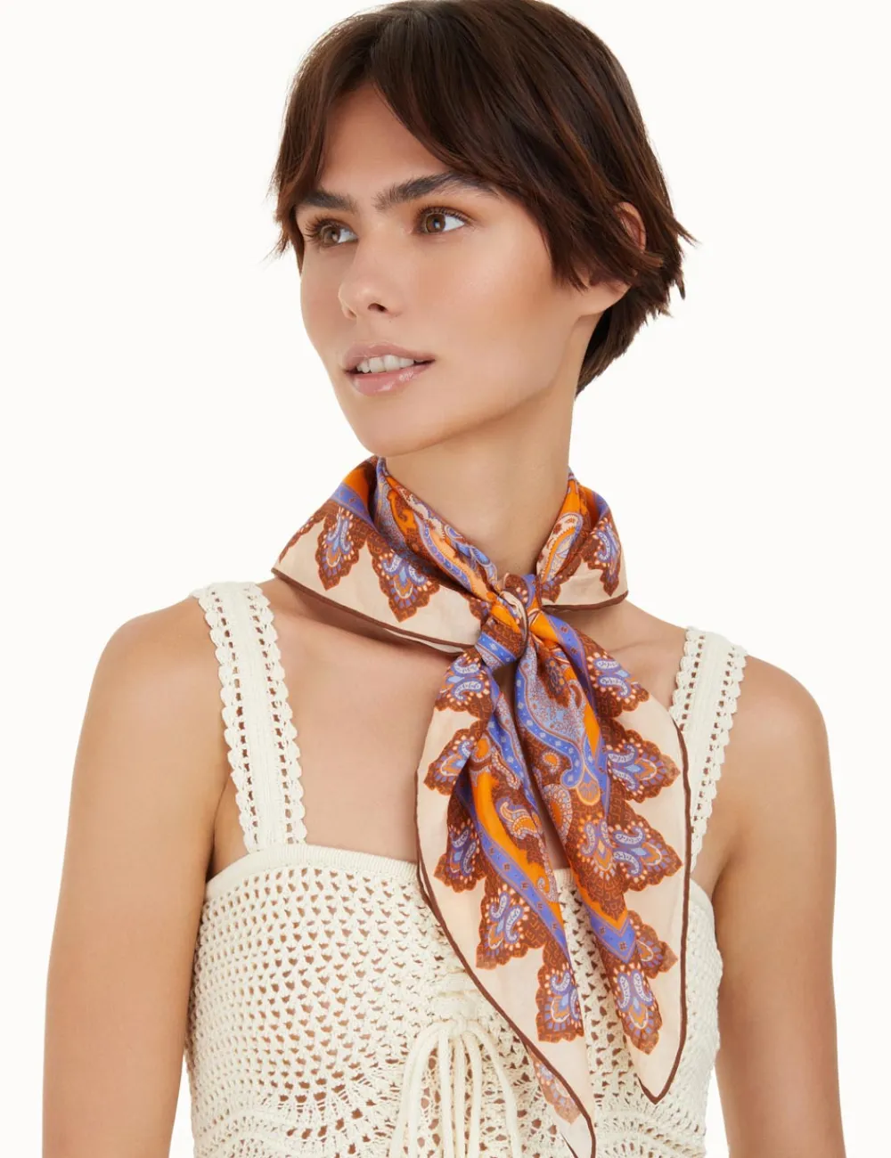 ZIMMERMANN Silk Cotton Square Scarf-Women Accessories