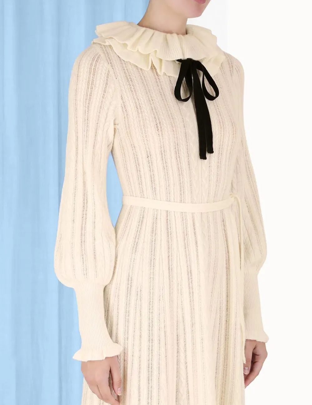 ZIMMERMANN Luminosity Frill Neck Dress-Women Clothing