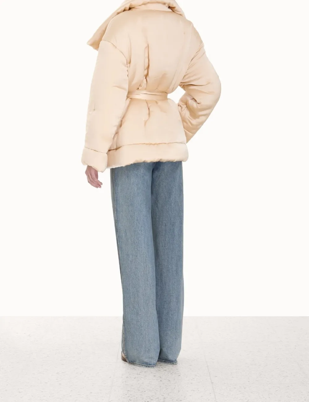 ZIMMERMANN Luminosity Satin Wadded Jacket-Women In Denim