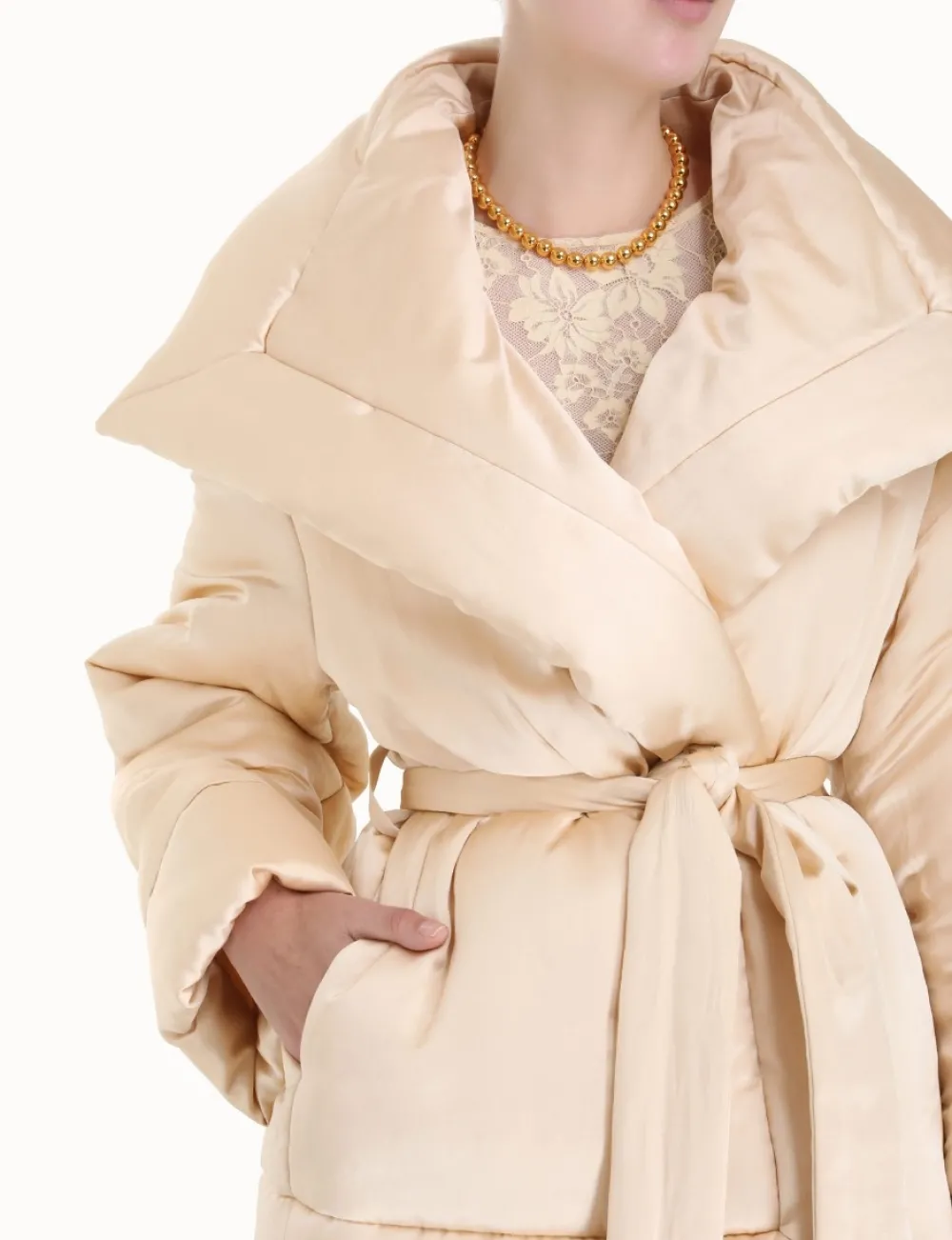 ZIMMERMANN Luminosity Satin Wadded Jacket-Women In Denim