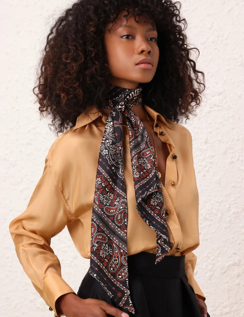 ZIMMERMANN Printed Silk Neck Scarf-Women Scarves