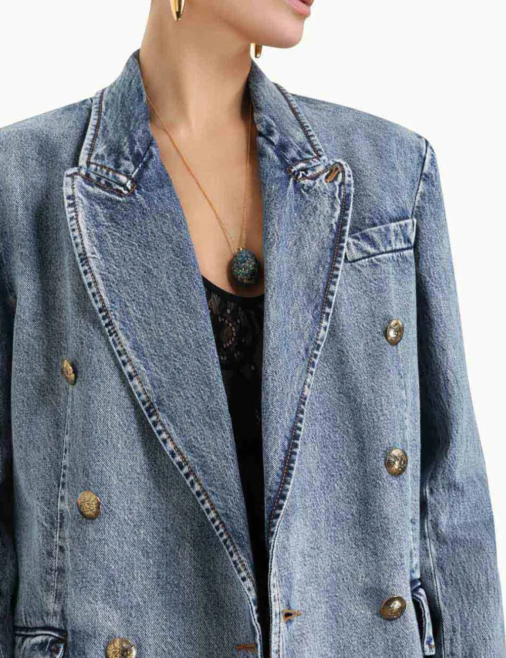 ZIMMERMANN Luminosity Denim Blazer-Women In Denim