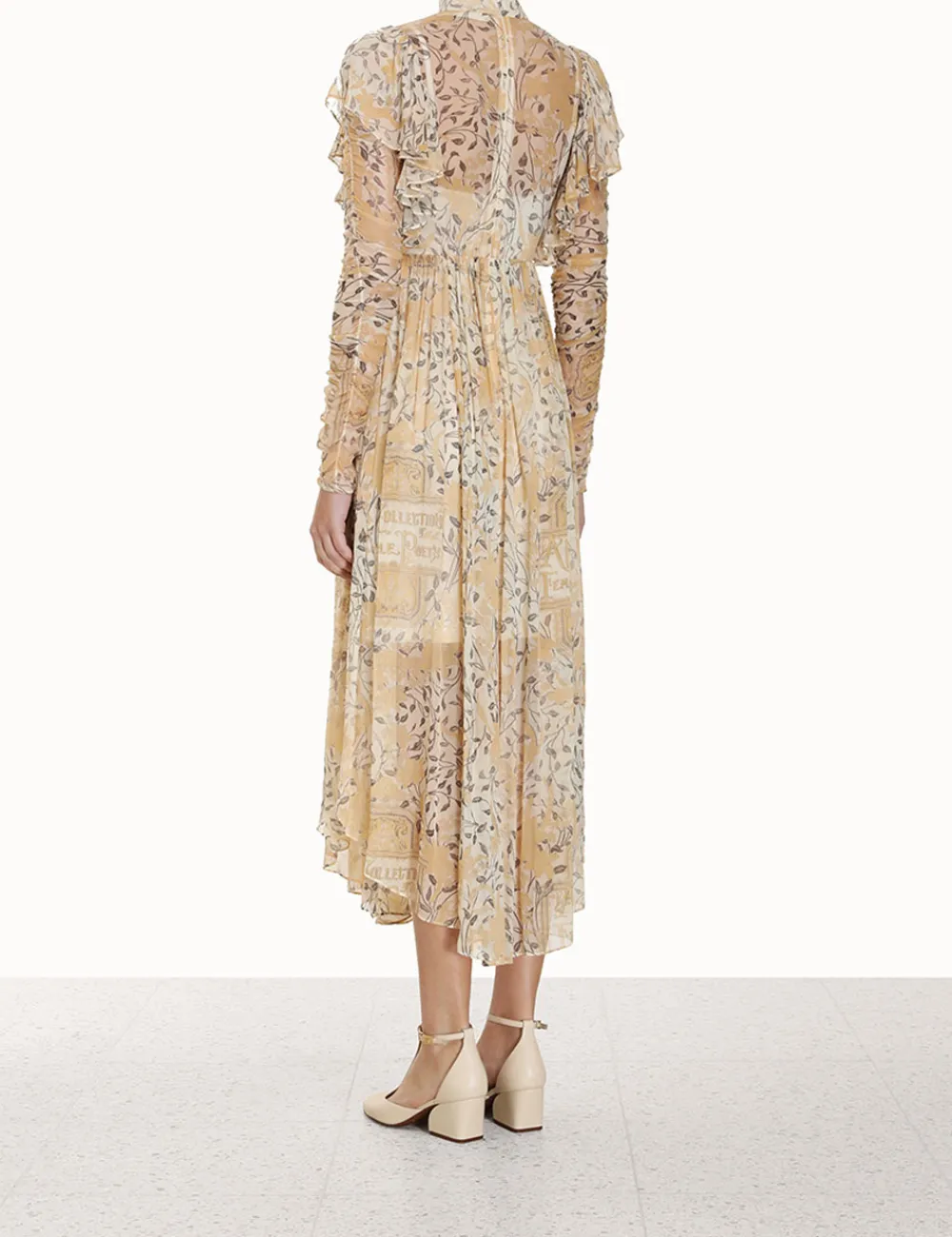 ZIMMERMANN Luminosity Gathered Midi Dress-Women Clothing