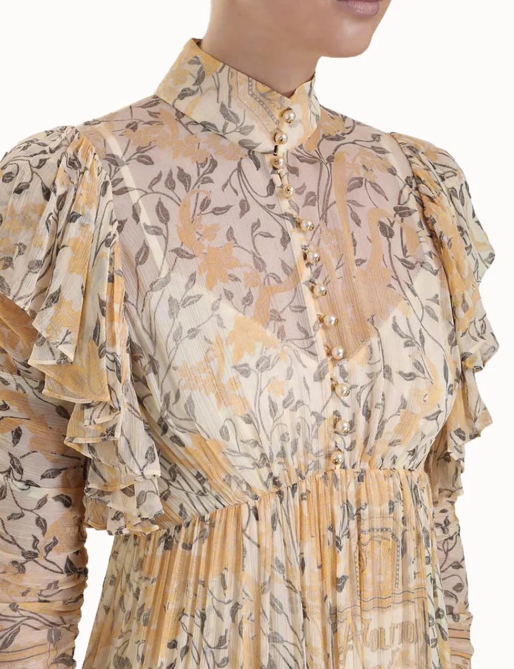 ZIMMERMANN Luminosity Gathered Midi Dress-Women Clothing