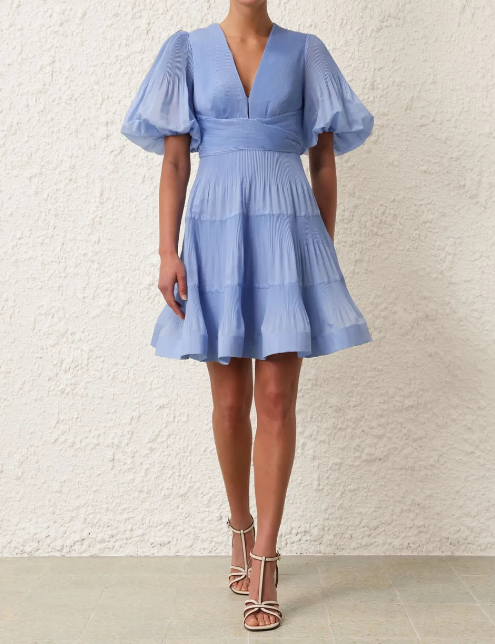 ZIMMERMANN Pleated Mini Dress-Women Dresses