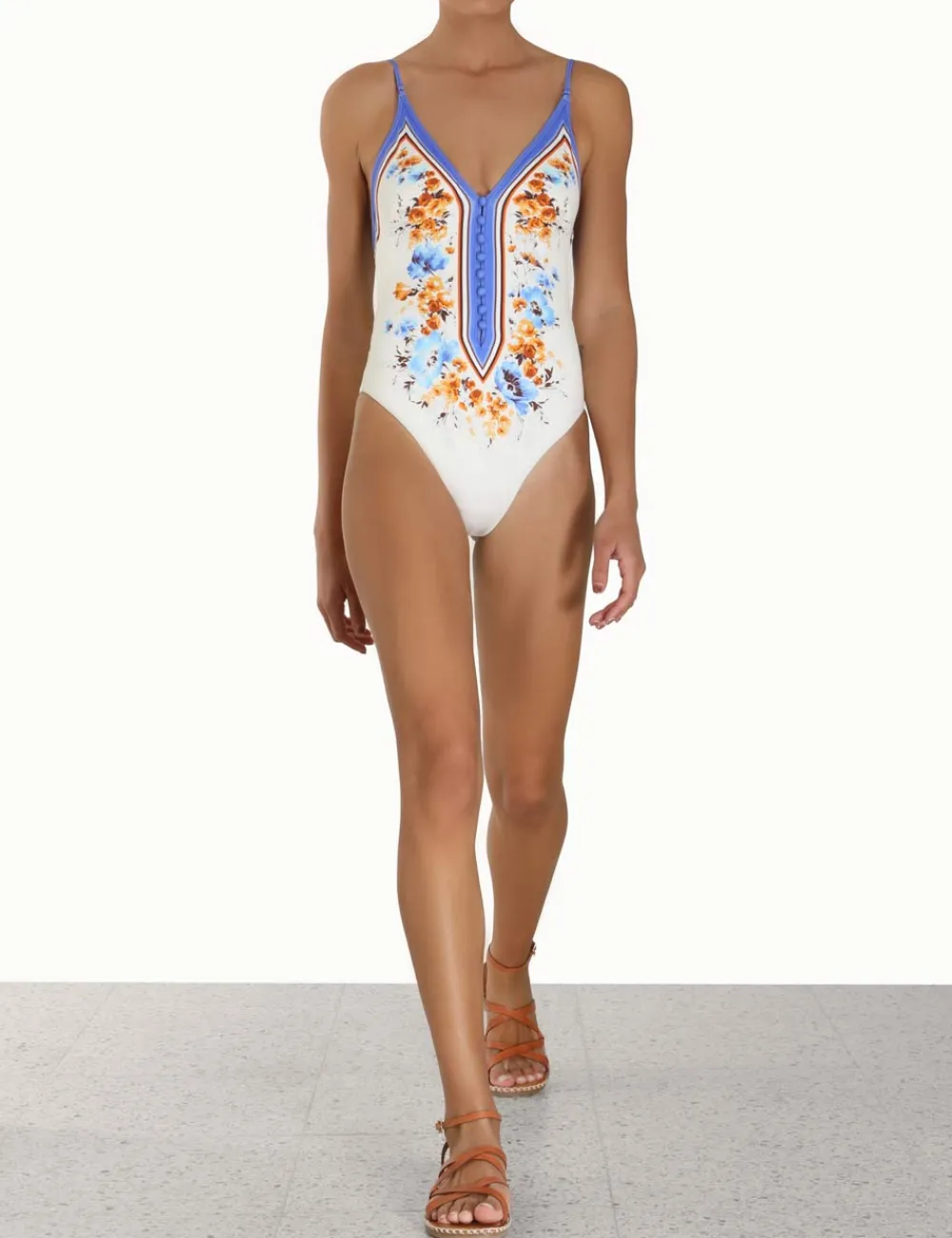 ZIMMERMANN Halcyon Button Plunge 1Pc-Women One Pieces