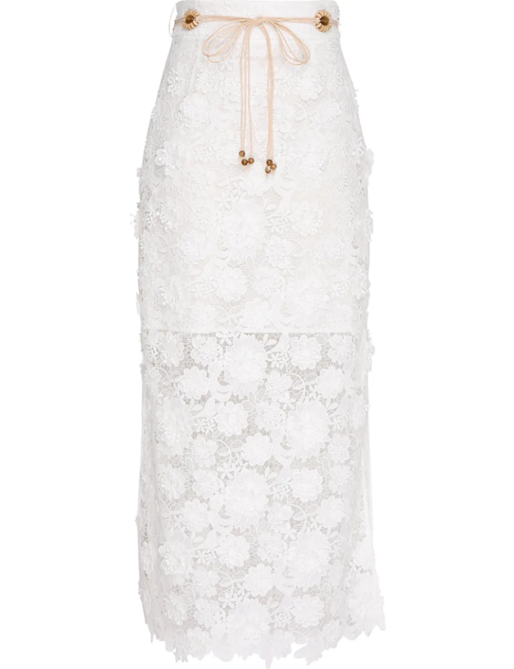 ZIMMERMANN Raie Lace Flower Skirt-Women Skirts