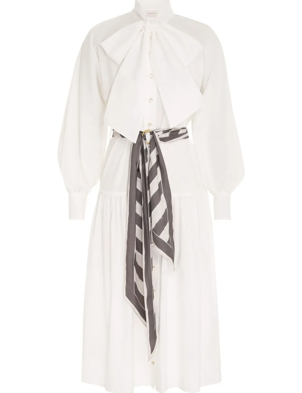 ZIMMERMANN Lyrical Scarf Tie Shirt Dress-Women Luminosity