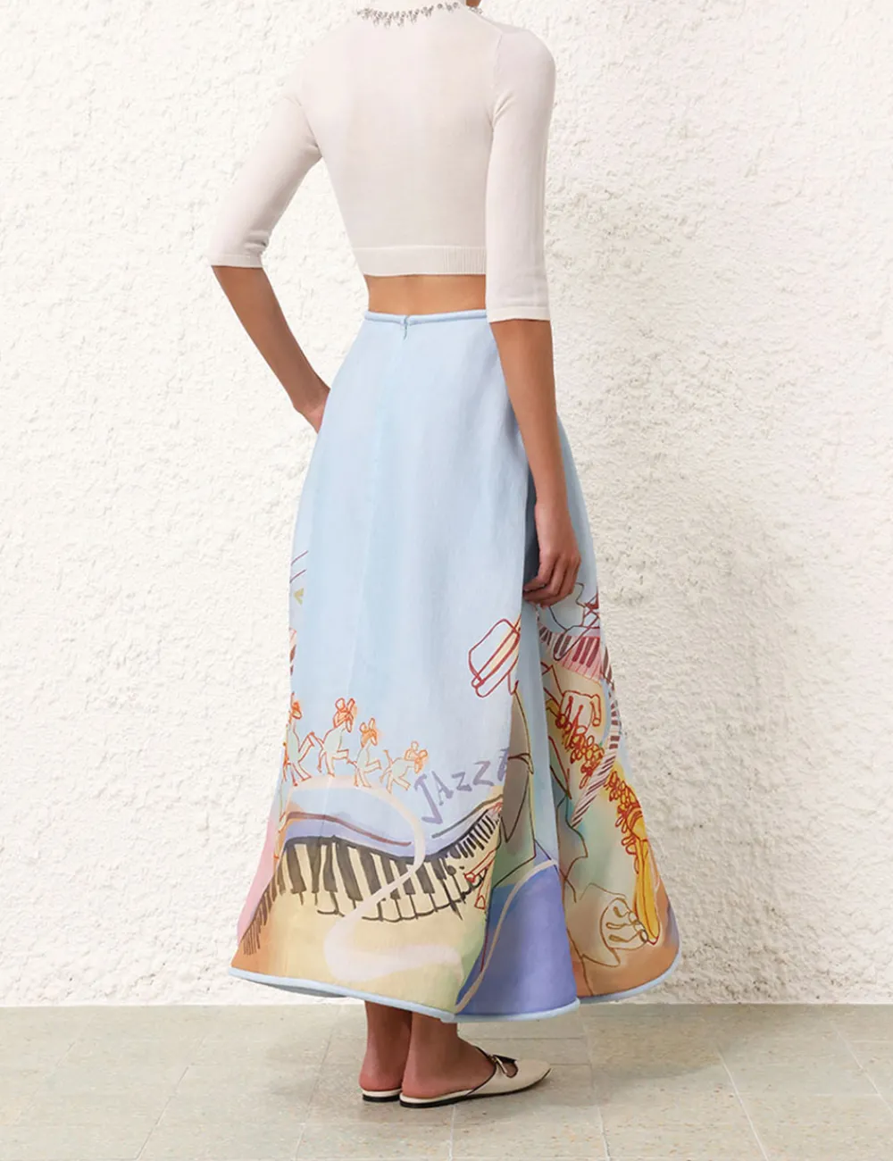 ZIMMERMANN Matchmaker Poster Flare Skirt-Women Skirts