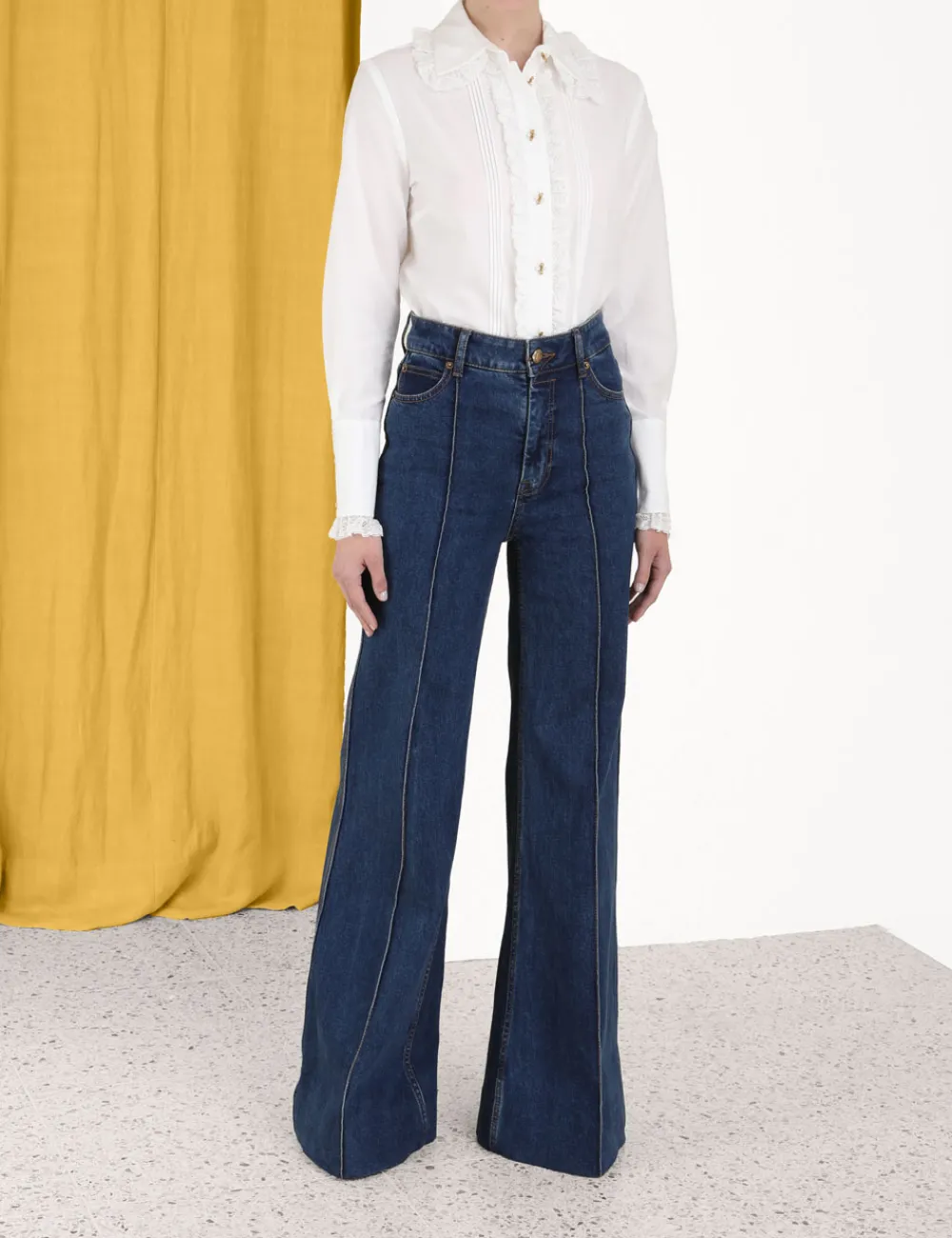 ZIMMERMANN Sensory Pintucked Shirt-Women Tops