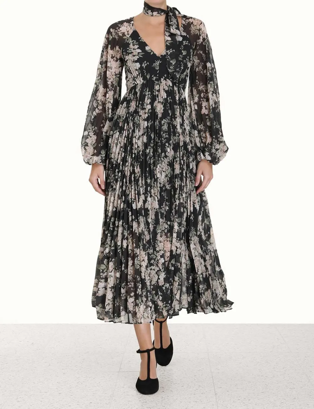 ZIMMERMANN Sunray Pleated Midi Dress-Women Dresses