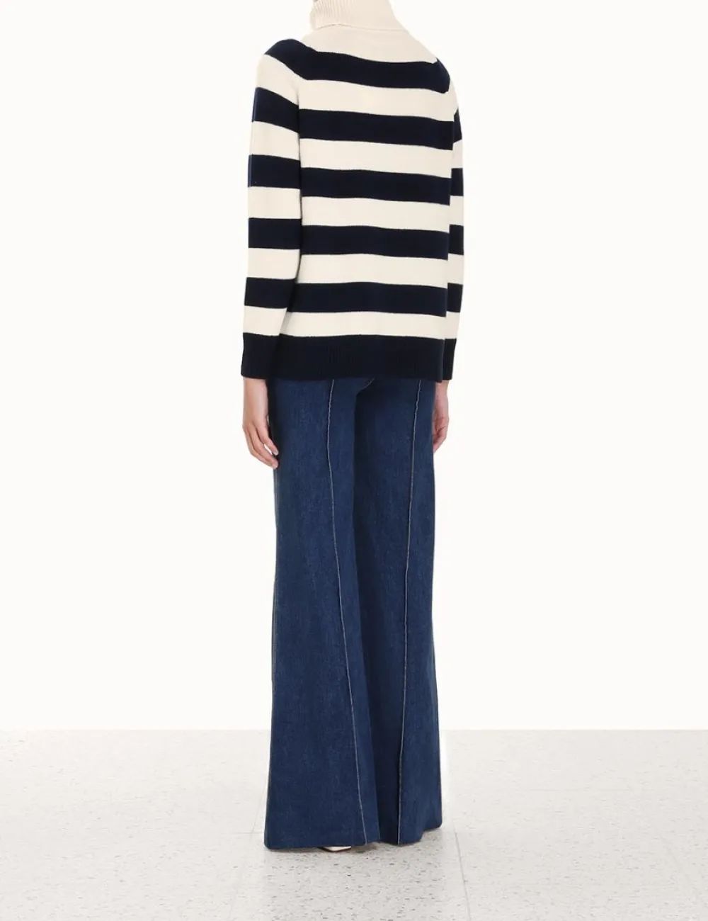ZIMMERMANN Striped Roll Neck Sweater-Women Knitwear