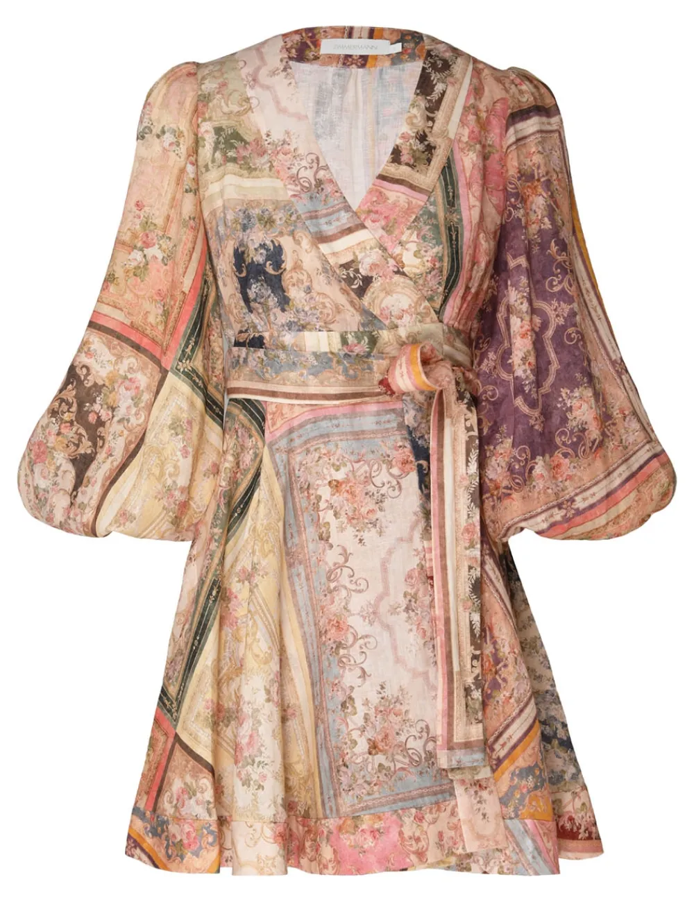 ZIMMERMANN August Wrap Mini Dress-Women Clothing