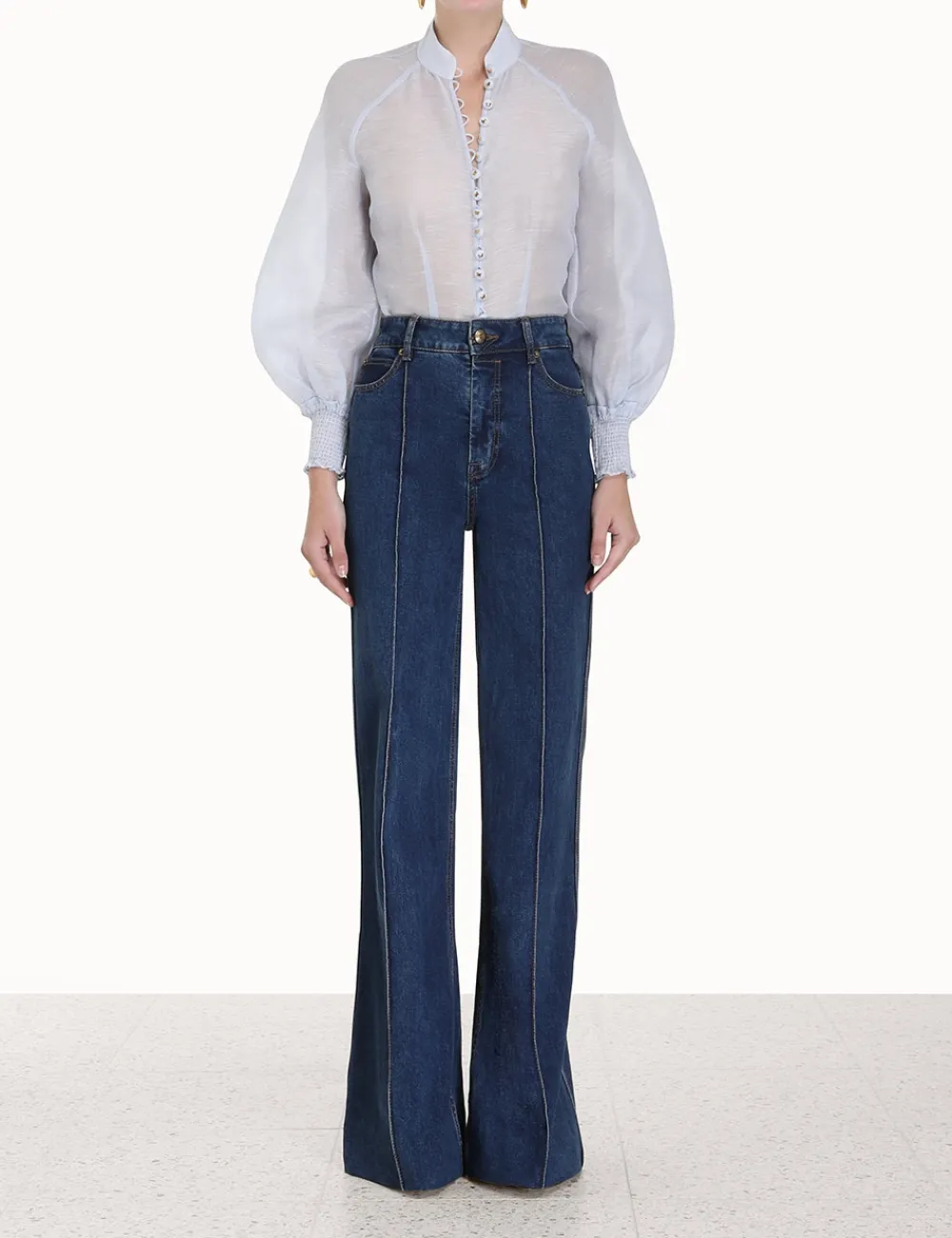 ZIMMERMANN Luminosity Lantern Blouse-Women Tops