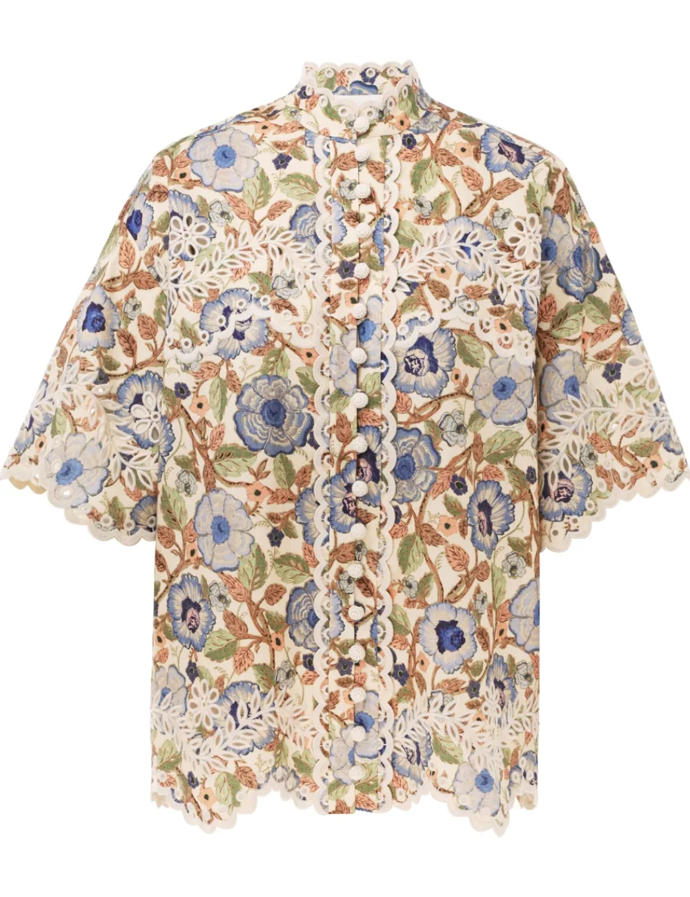 ZIMMERMANN Junie Embroidered Shirt-Women Tops