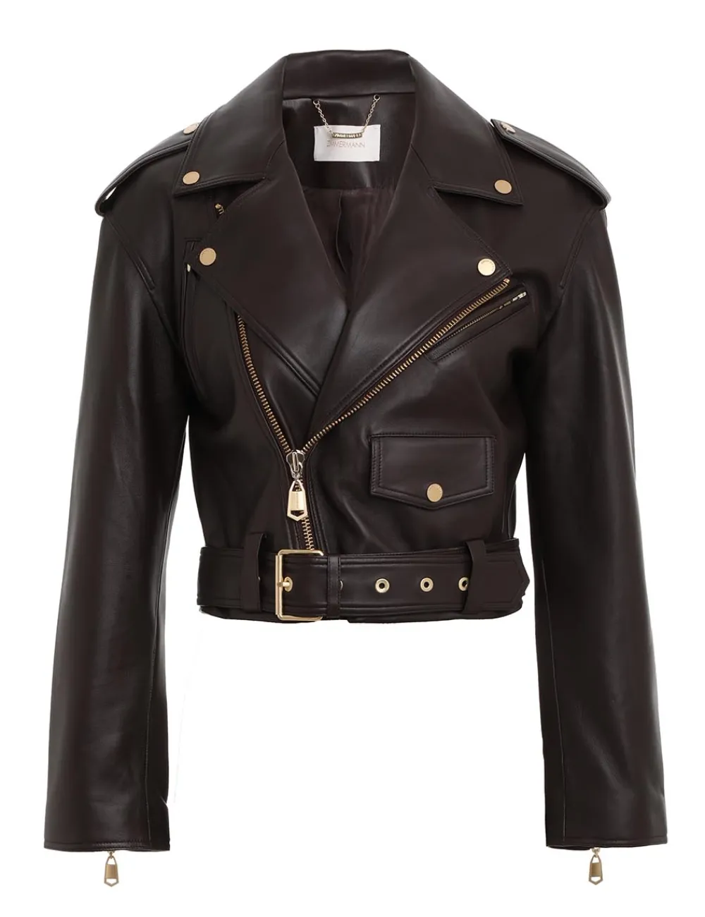 ZIMMERMANN Luminosity Leather Biker-Women Jackets & Coats