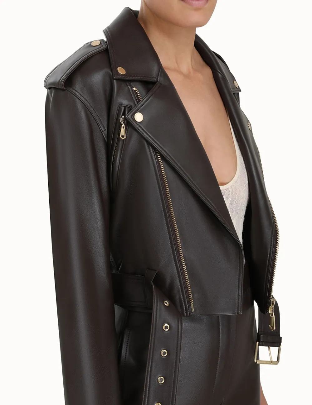 ZIMMERMANN Luminosity Leather Biker-Women Jackets & Coats