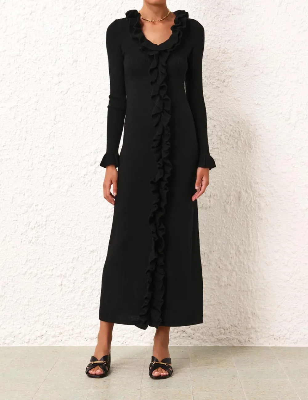 ZIMMERMANN Matchmaker V-Neck Ruffle Dress-Women Dresses