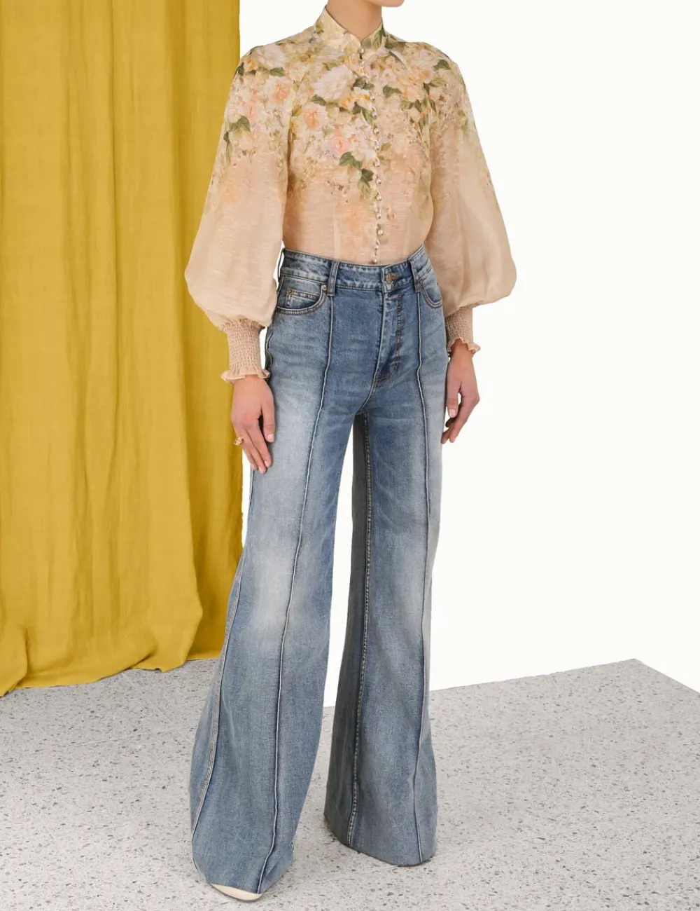 ZIMMERMANN Sensory Buttoned Blouse-Women Luminosity