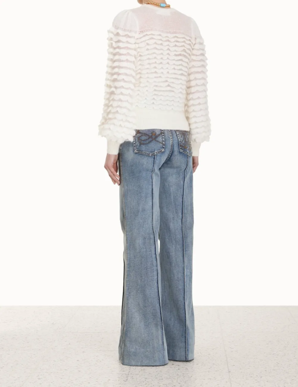 ZIMMERMANN Luminosity Scallop Sweater-Women Tops