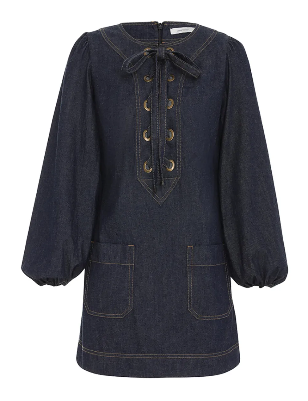 ZIMMERMANN Devi Lace Up Tunic Dress-Women Dresses & Coverups