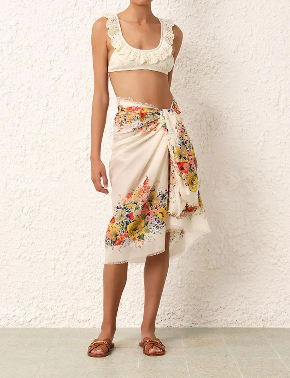 ZIMMERMANN Alight Frill Knit Scoop Bikini-Women Bikinis