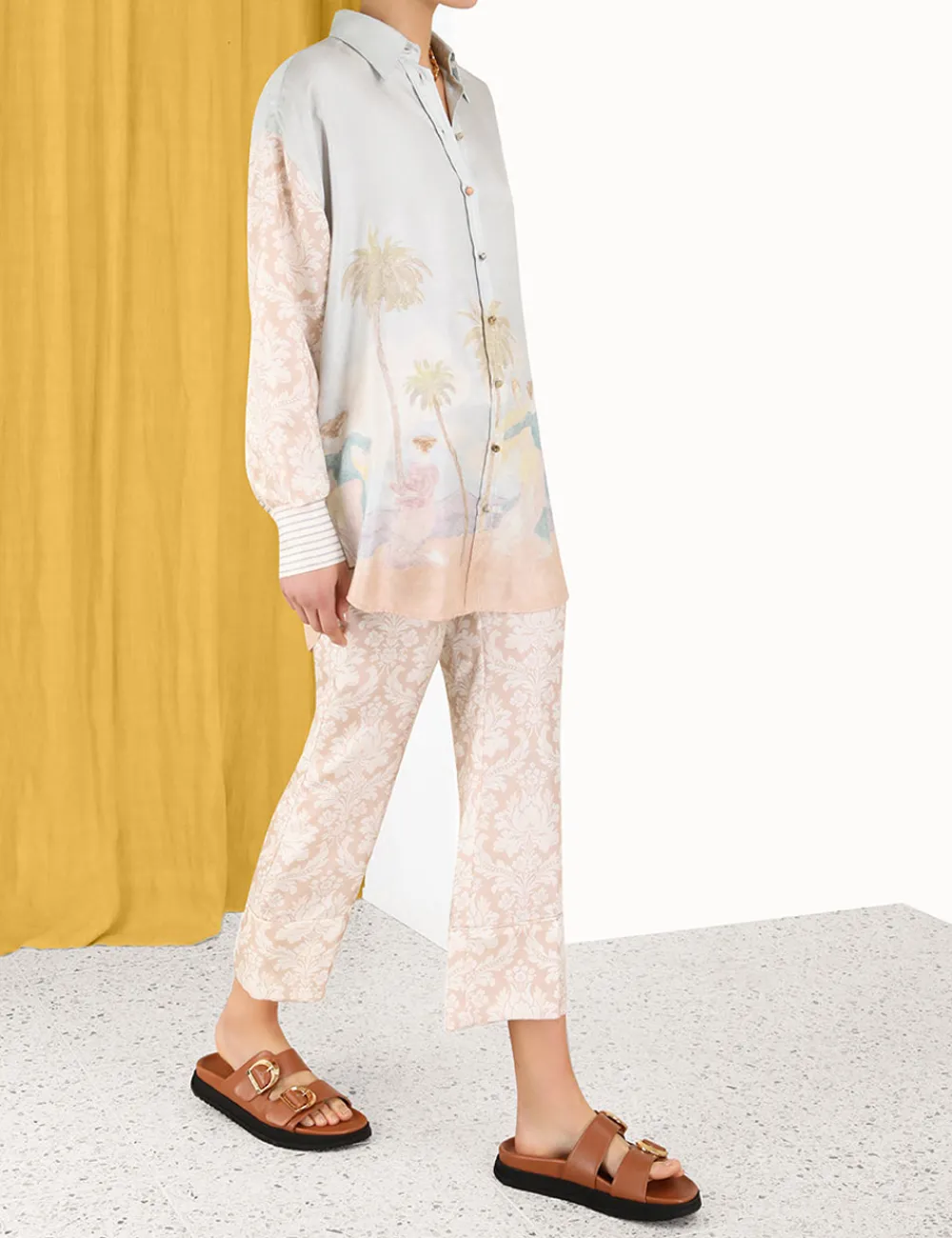 ZIMMERMANN Sensory Spliced Shirt-Women Clothing