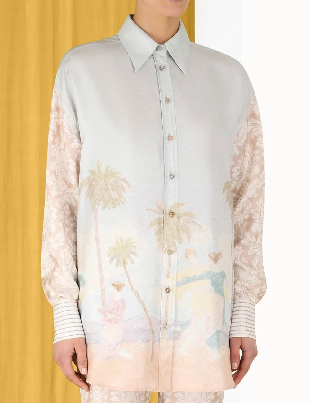 ZIMMERMANN Sensory Spliced Shirt-Women Clothing