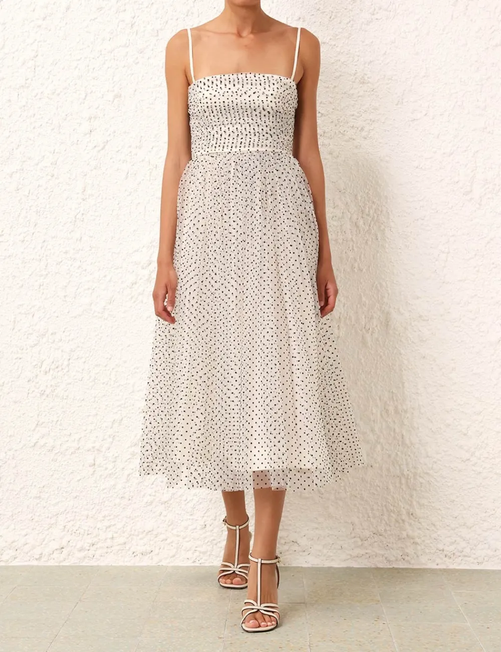 ZIMMERMANN Tulle Midi Dress-Women Clothing