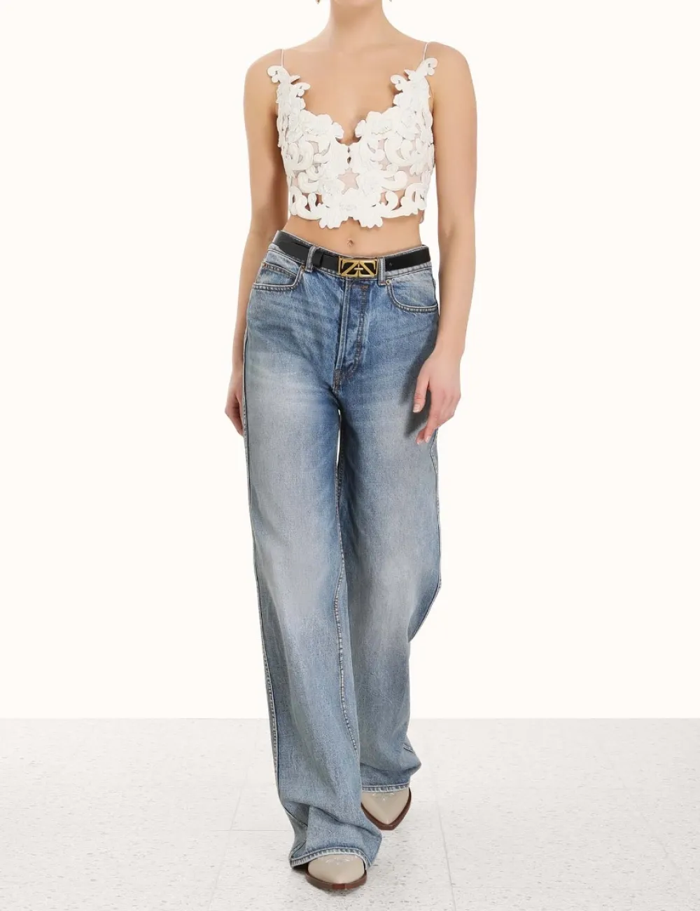 ZIMMERMANN Sensory Velvet Lace Bodice-Women Luminosity