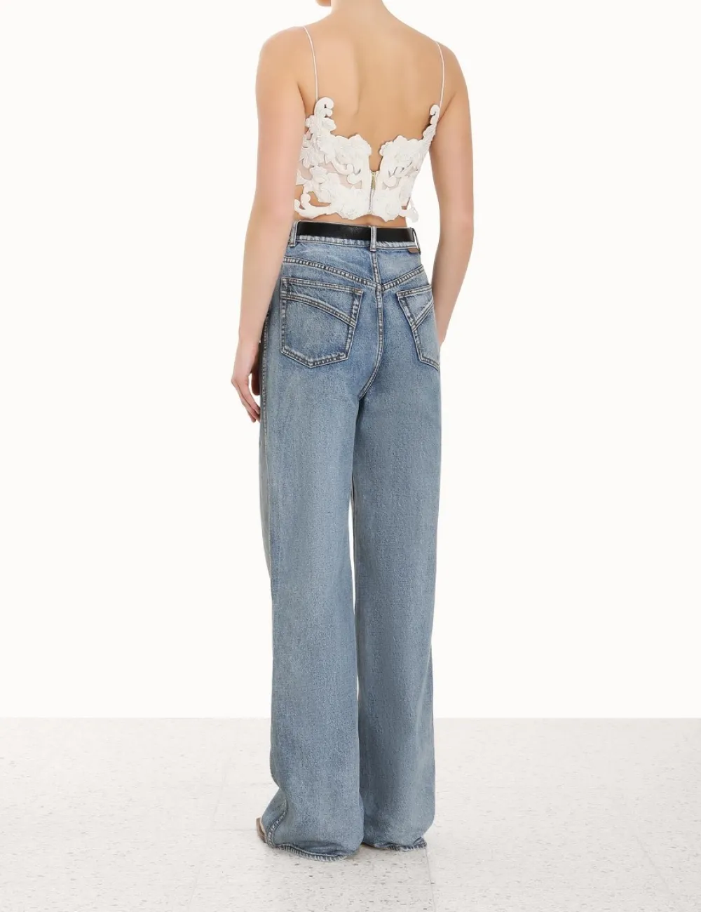 ZIMMERMANN Sensory Velvet Lace Bodice-Women Luminosity