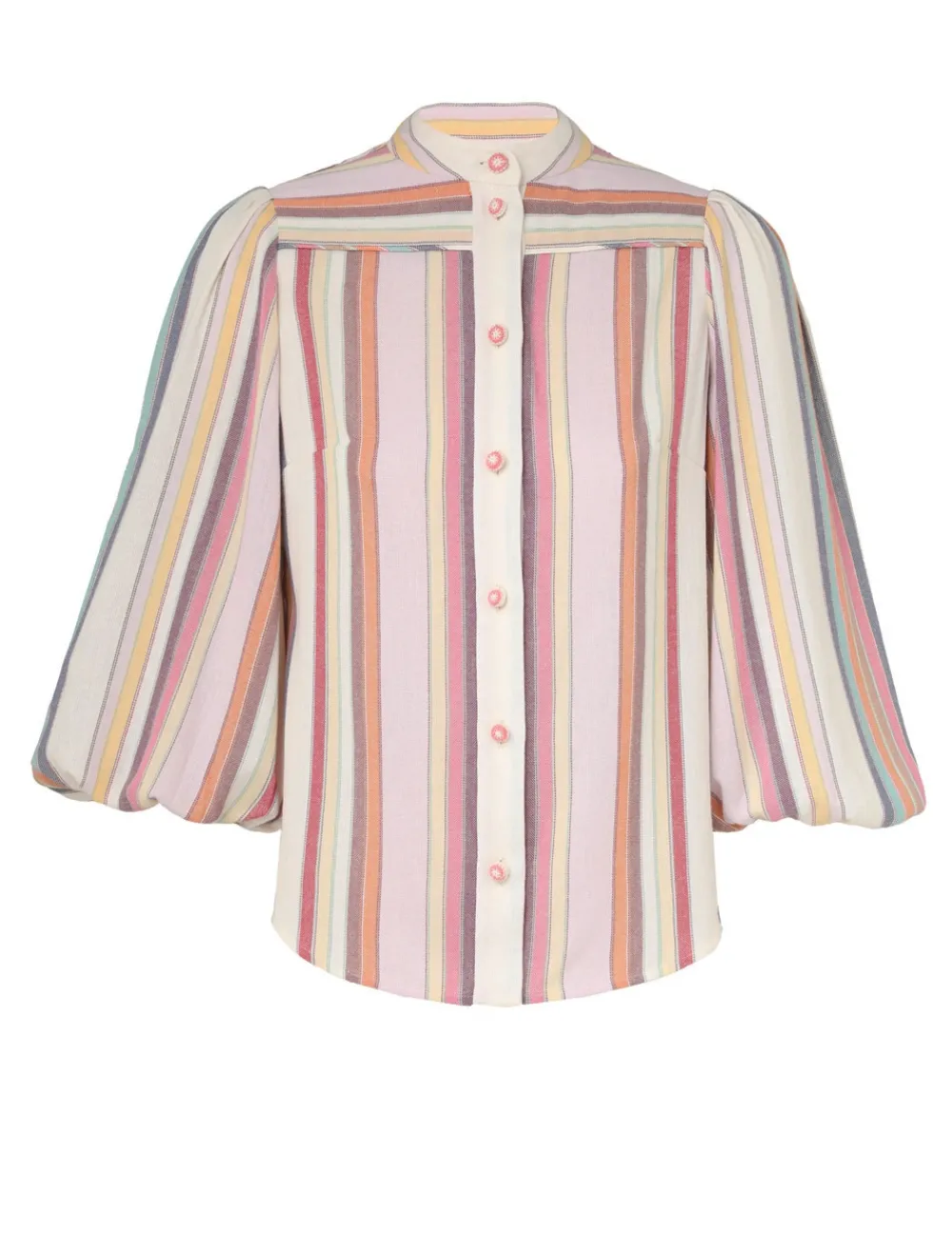 ZIMMERMANN Lexi Blouson Stripe Shirt-Women Clothing