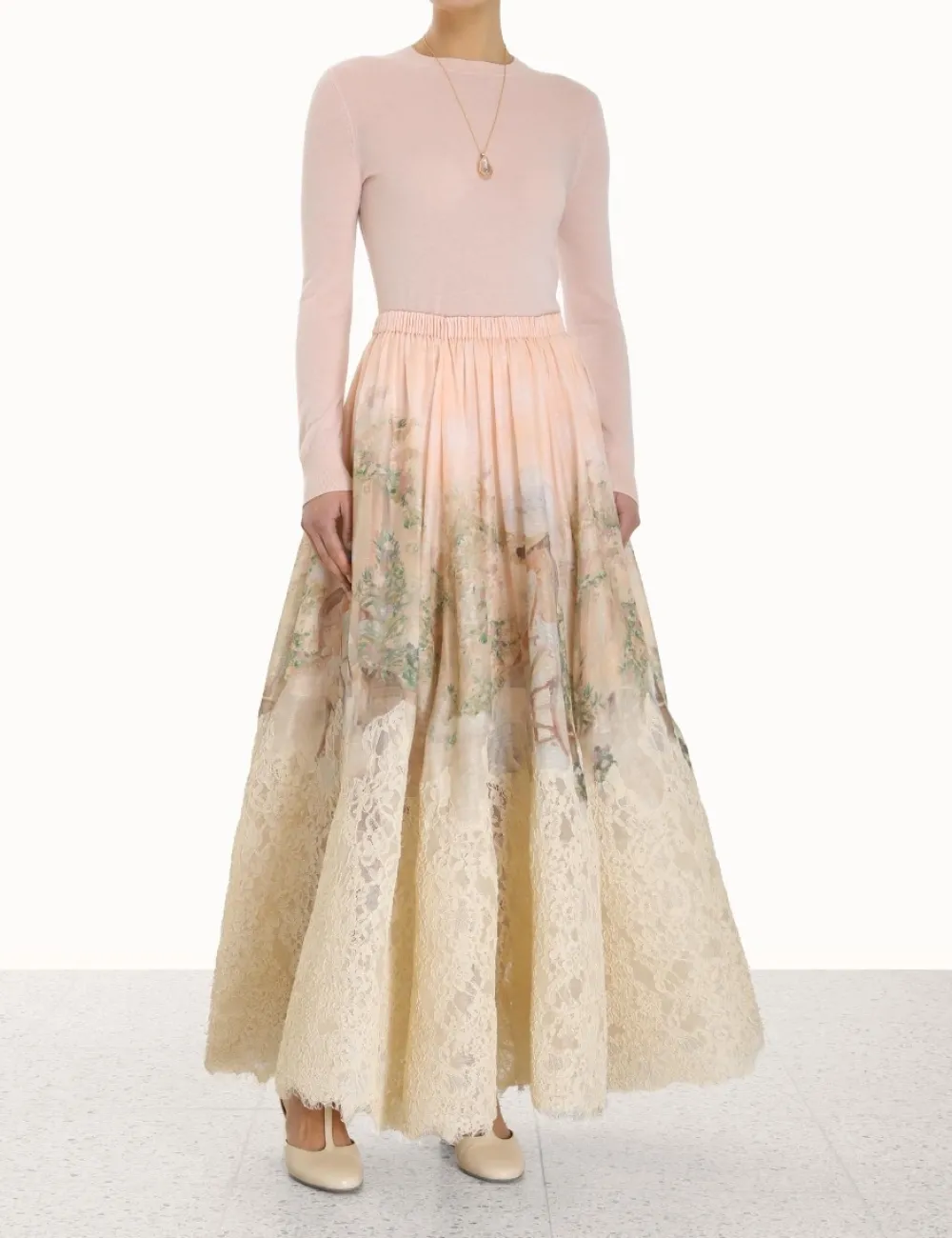 ZIMMERMANN Lyrical Lace Midi Skirt-Women Skirts