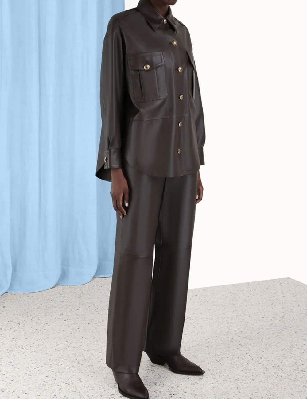 ZIMMERMANN Luminosity Leather Pant-Women Clothing