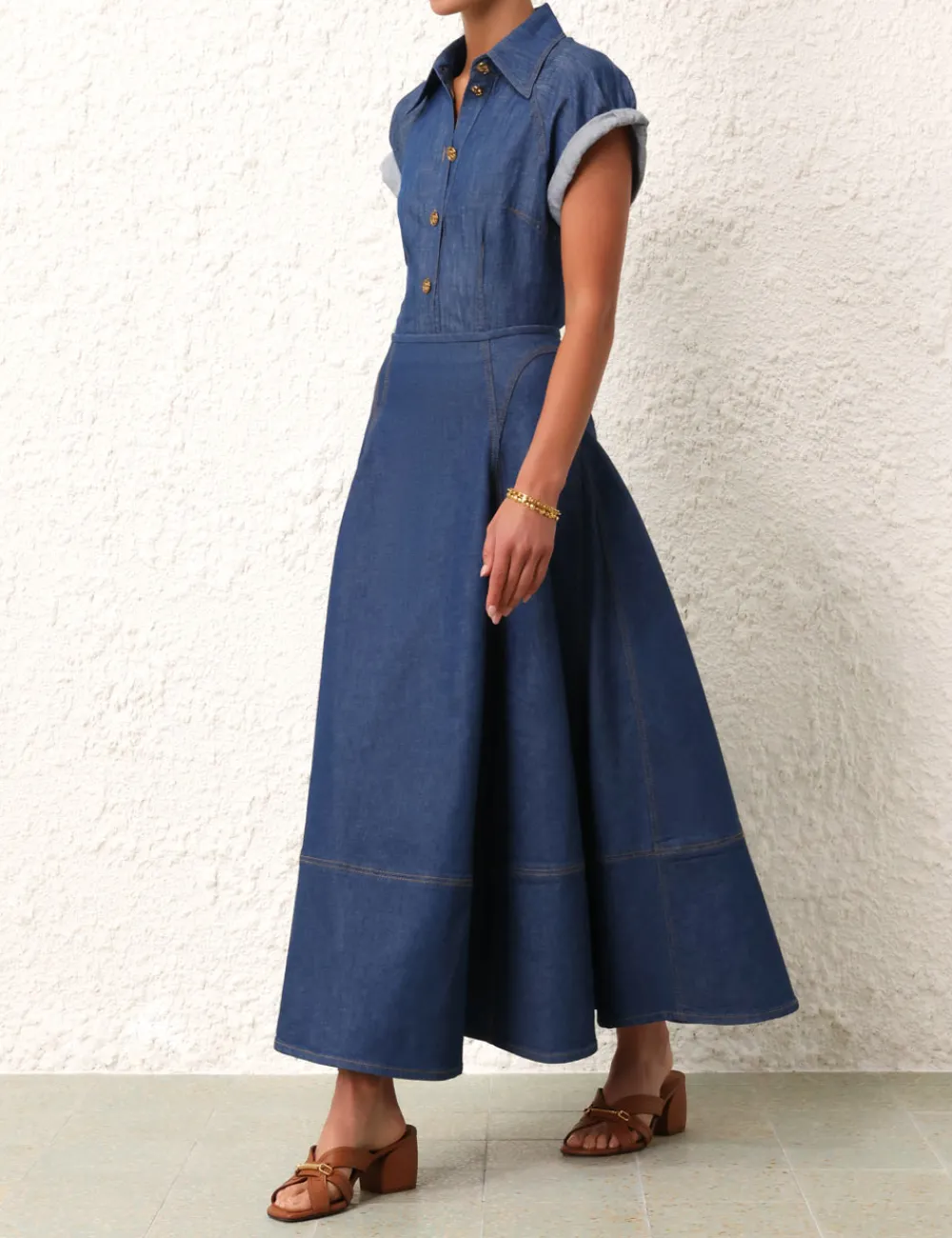 ZIMMERMANN Matchmaker Denim Flare Skirt-Women Denim