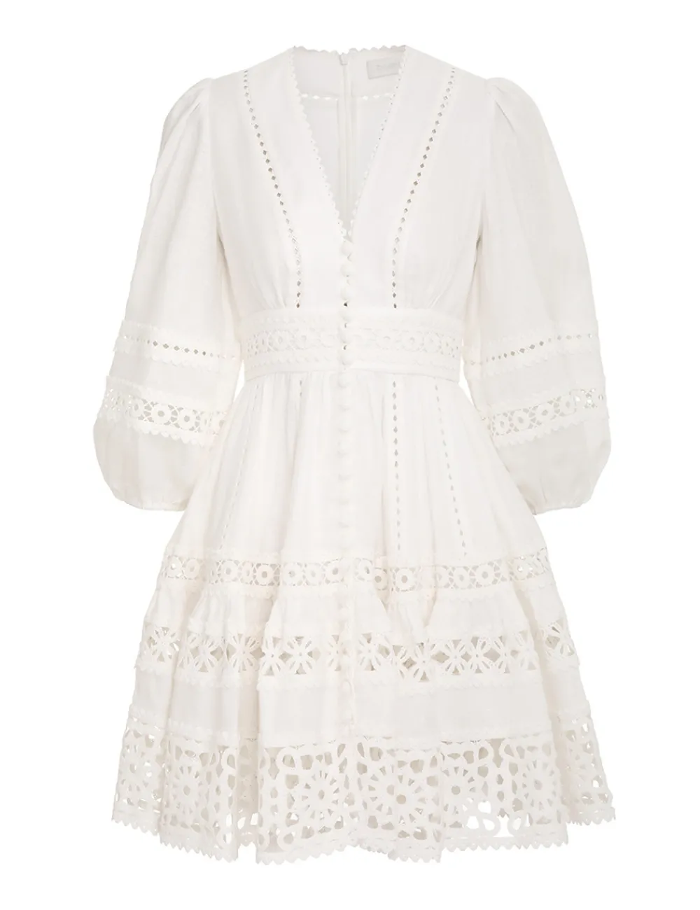 ZIMMERMANN Devi Spliced Billow Mini Dress-Women Clothing