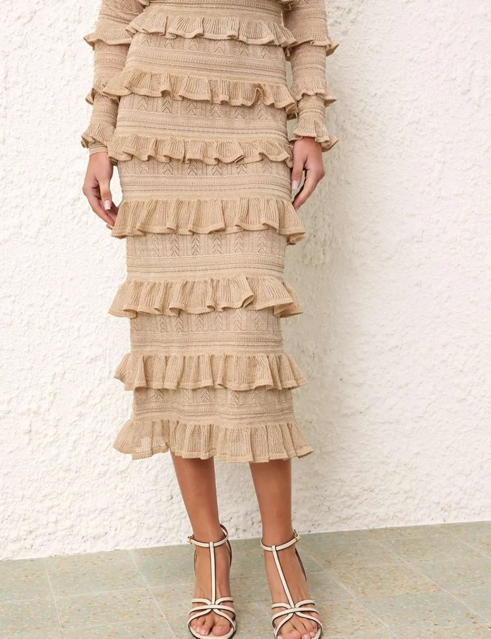 ZIMMERMANN Matchmaker Ruffle Skirt-Women Knitwear