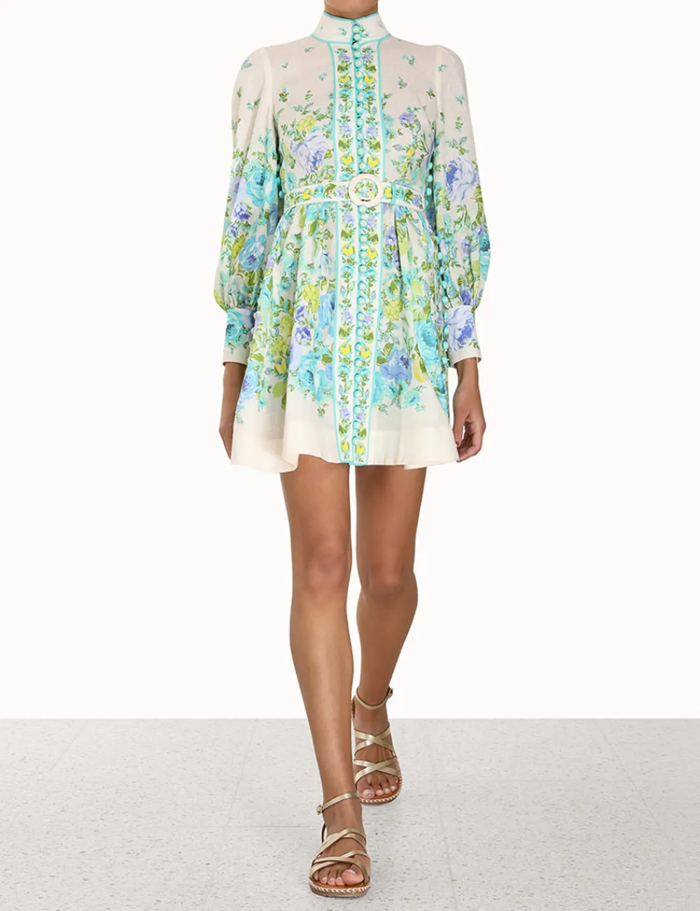 ZIMMERMANN Raie Buttoned Mini Dress-Women Dresses & Coverups