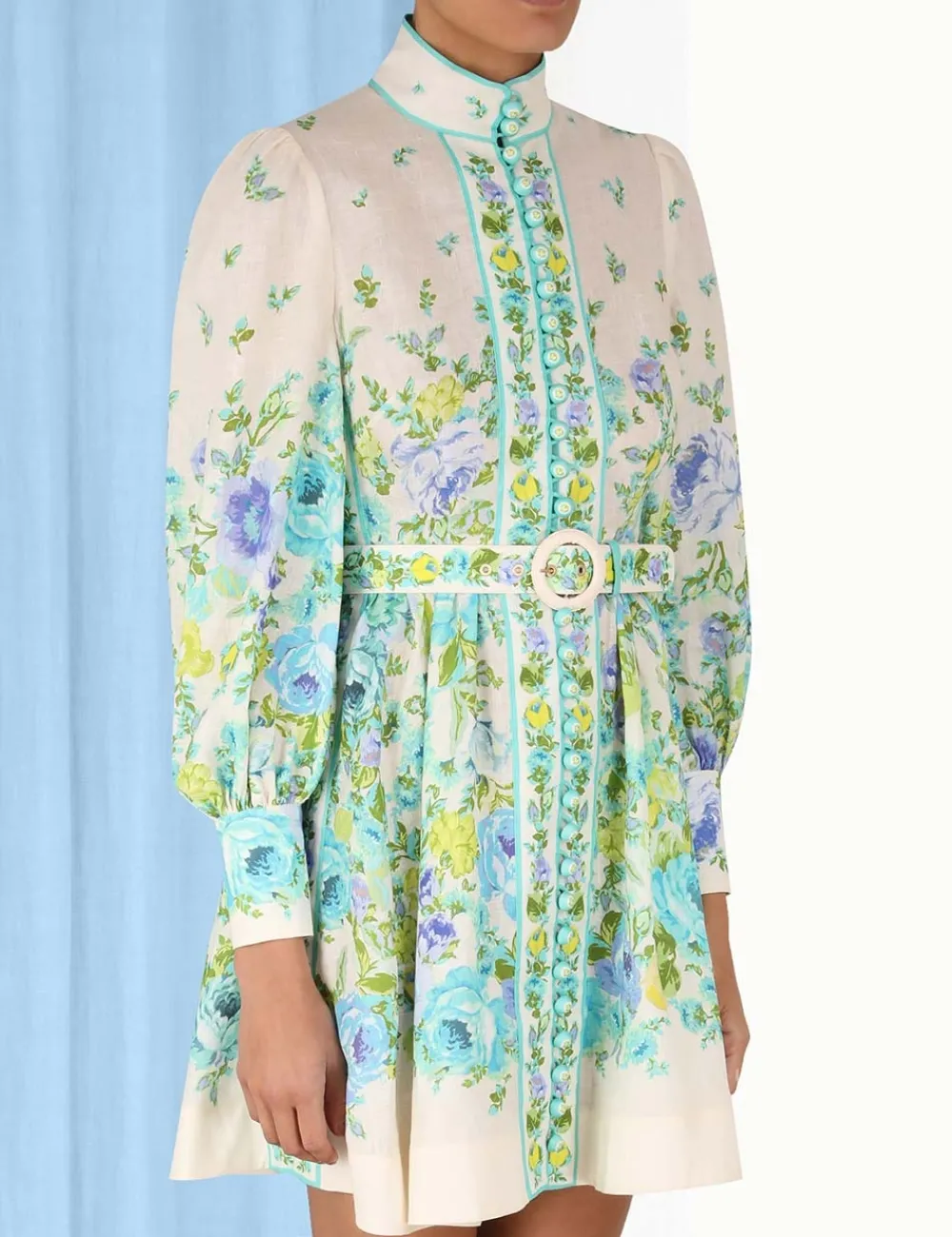 ZIMMERMANN Raie Buttoned Mini Dress-Women Dresses & Coverups