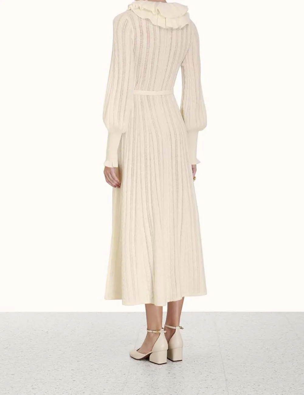 ZIMMERMANN Luminosity Frill Neck Dress-Women Dresses
