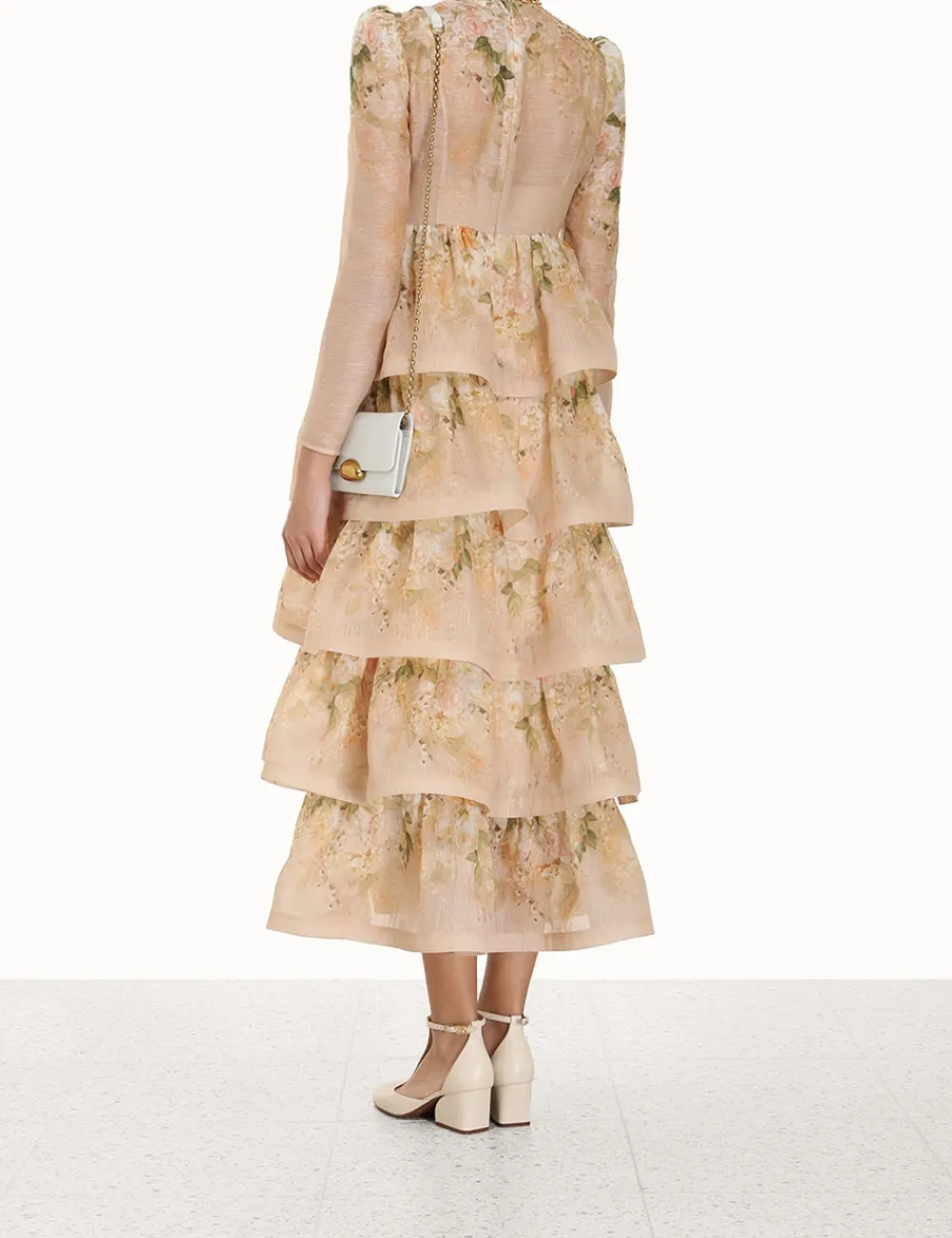 ZIMMERMANN Sensory Tiered Midi Dress-Women Dresses