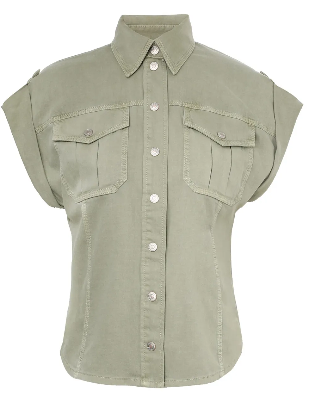 ZIMMERMANN August Denim Utility Shirt-Women Clothing