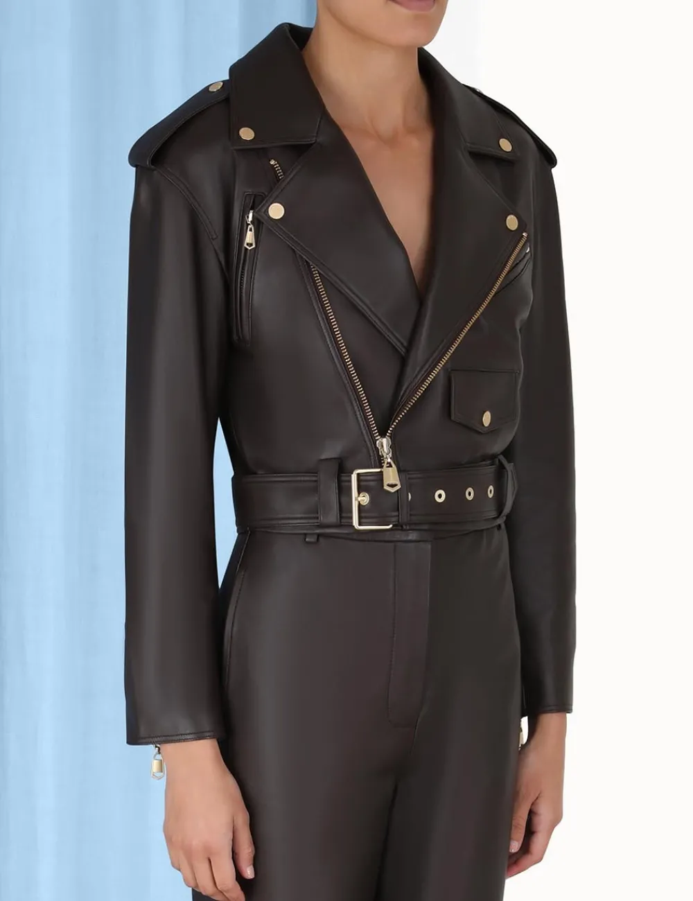 ZIMMERMANN Luminosity Leather Biker-Women Clothing