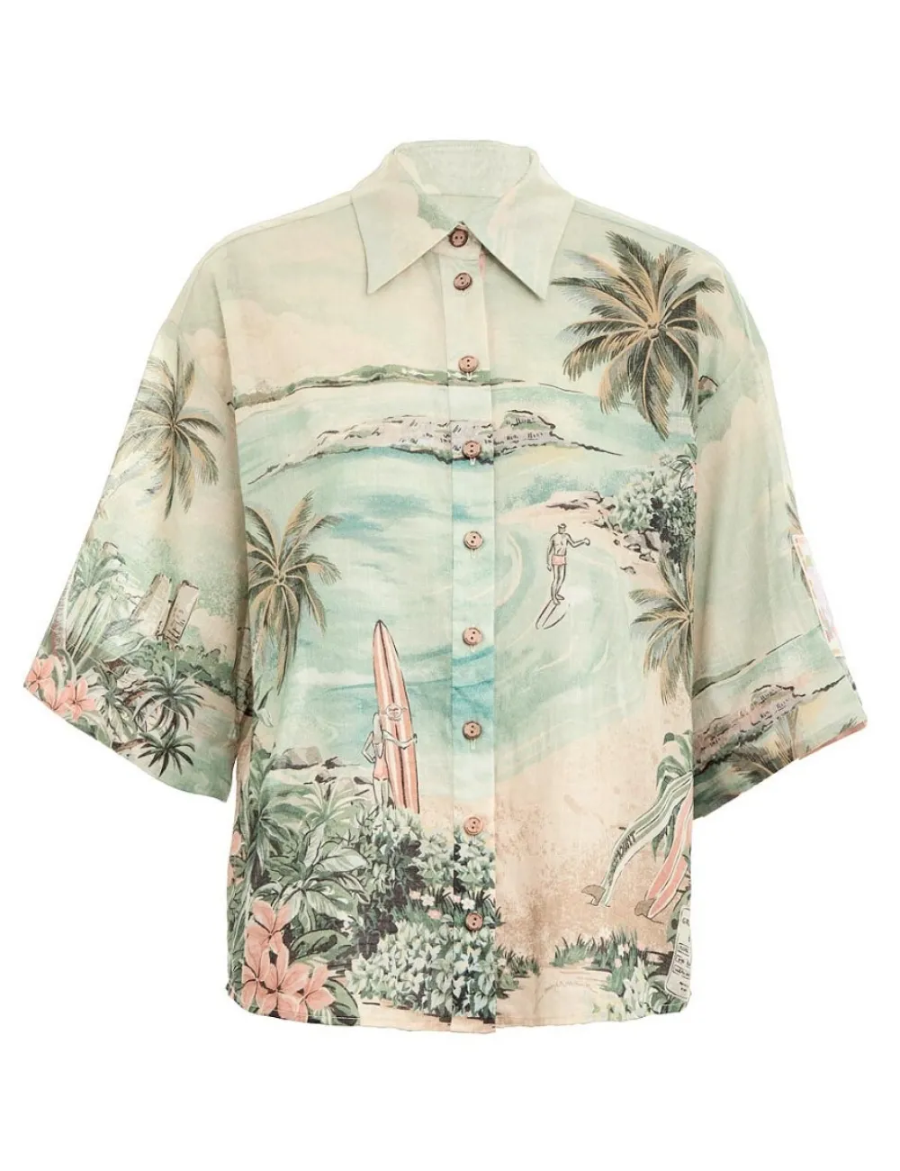 ZIMMERMANN Vacay Surf Shirt-Women Tops