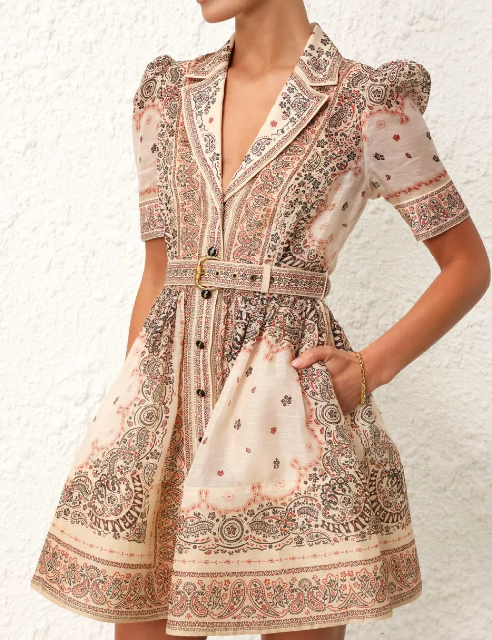 ZIMMERMANN Matchmaker Mini Shirt Dress-Women Dresses